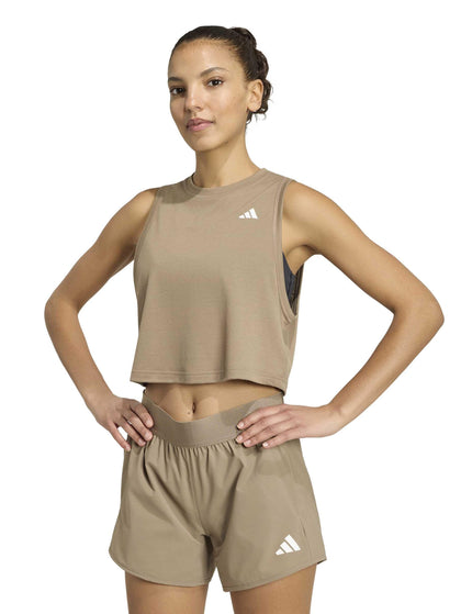 adidas Train Essentials Boxy Workout Tank Top - Khaki Siximages1- The Sports Edit