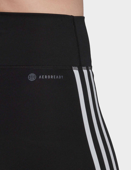 adidas Training Essentials 3-Stripes High Waisted Short Leggings - Blackimages5- The Sports Edit