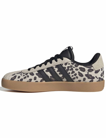adidas VL Court 3.0 Shoes - Crystal Linen/Core Black/Khaki Siximages4- The Sports Edit