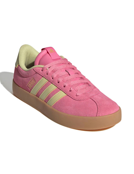 adidas VL Court 3.0 Shoes - Pink Fusion/Powder Yellow/Gold Metallicimages2- The Sports Edit