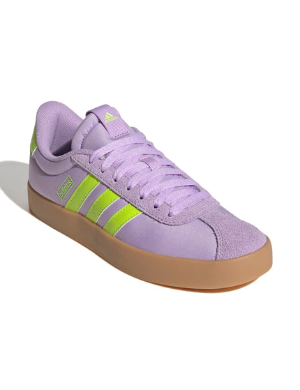 adidas VL Court 3.0 Shoes - Powder Plum/Solar Slime/Lucid Lemonimages2- The Sports Edit