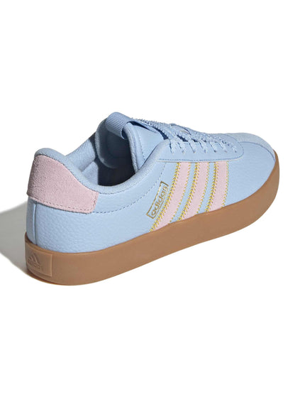 adidas VL Court 3.0 Shoes - Clear Sky/Clear Pink/Gold Metallicimages3- The Sports Edit