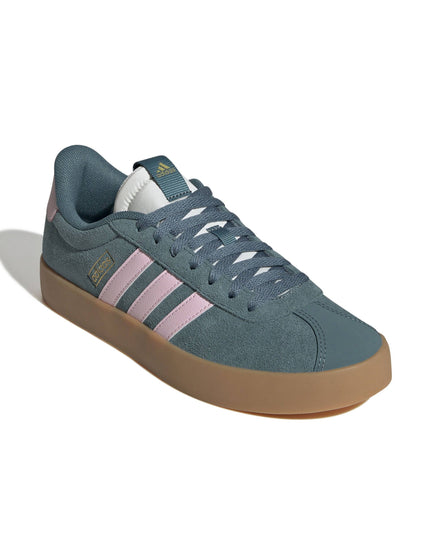 adidas VL Court 3.0 Shoes - Preloved Teal/Clear Pink/Gold Metallicimages2- The Sports Edit