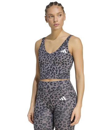 Workout Essentials Leopard Print Tank Top - Grey Four/Grey Six/Black
