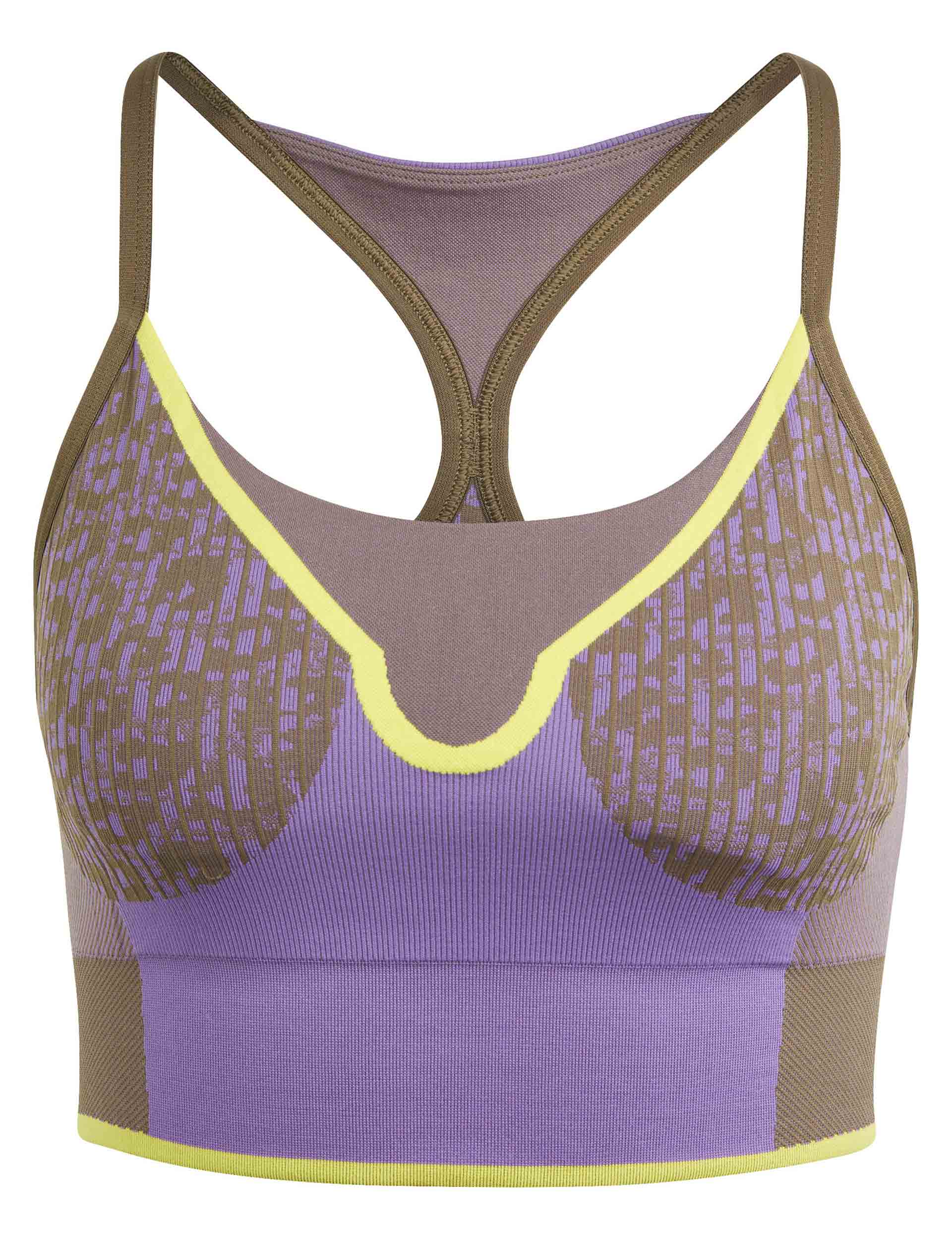 Adidas Originals Trefoil Moments sports bra in lilac and mint