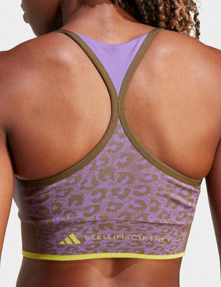 adidas X Stella McCartney TrueStrength Seamless Medium-Support Yoga Sports Bra - Trace Olive/Deep Lilac/Limeimages5- The Sports Edit