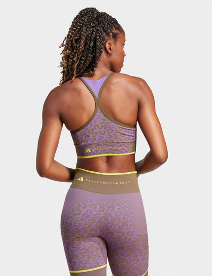 adidas X Stella McCartney TrueStrength Seamless Medium-Support Yoga Sports Bra - Trace Olive/Deep Lilac/Limeimages2- The Sports Edit