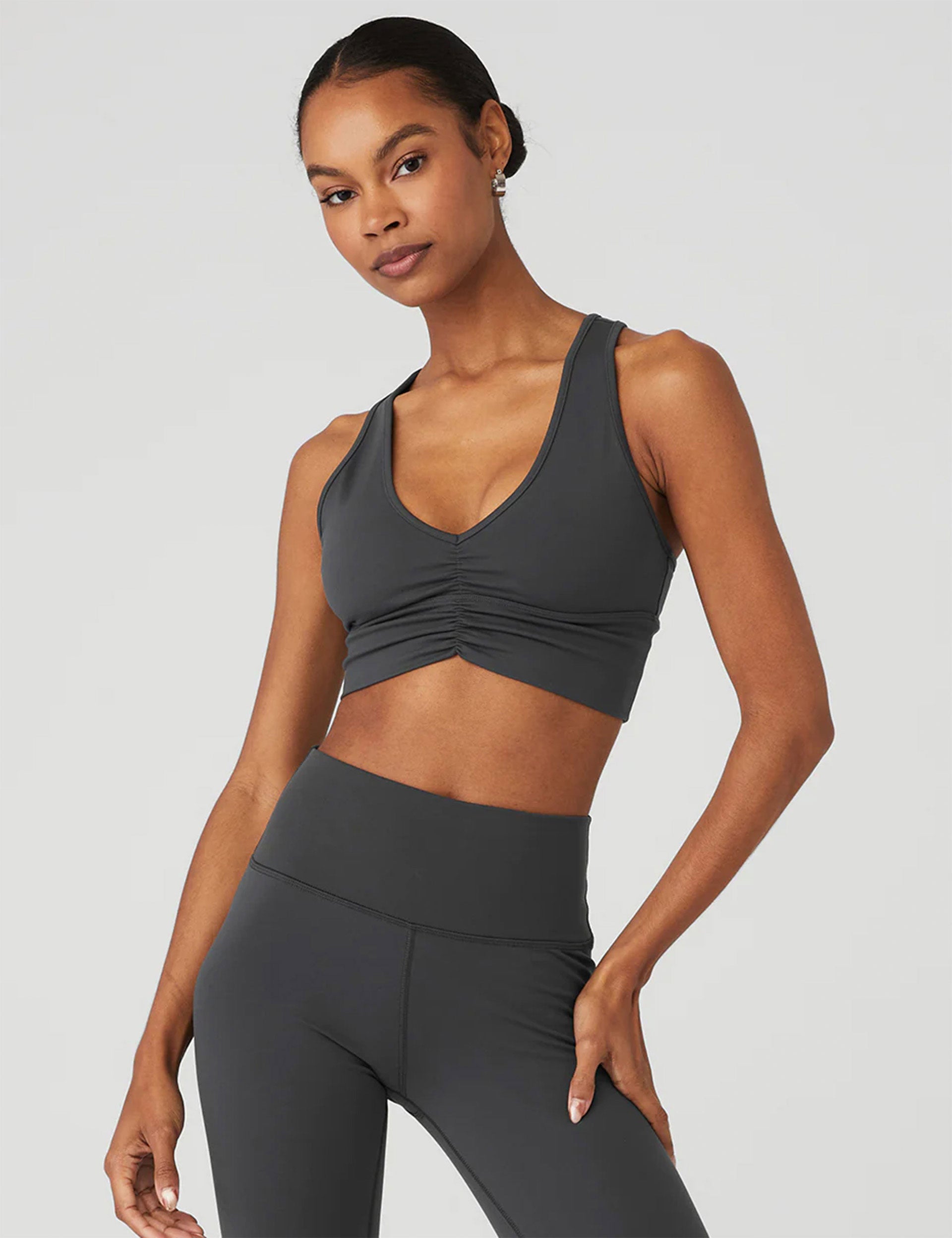 Alo Yoga Wild Thing Ruched Sports Bra In Multicolour