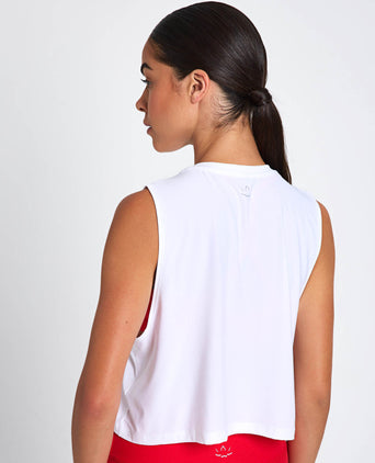 Featherweight Minimal Cropped Tank - Cloud White