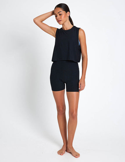 Beyond Yoga Featherweight Minimal Cropped Tank - Darkest Nightimages4- The Sports Edit