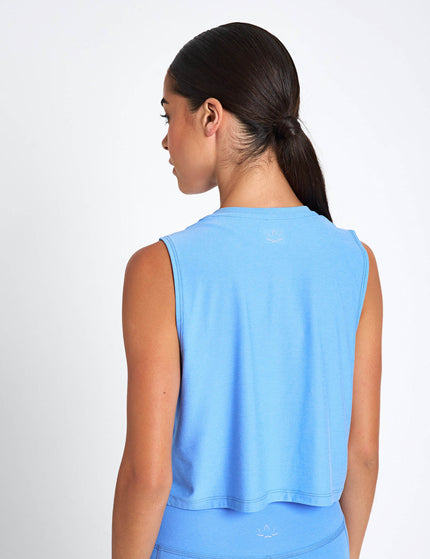 Beyond Yoga Featherweight Minimal Cropped Tank - Flower Blue Heatherimages2- The Sports Edit