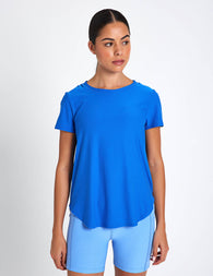 (取寄) ビヨンドヨガ レディース フェザーウェイト オン ザ ダウン ロウ ティー Beyond Yoga women Featherweight On The Down Low Tee Blue Zen Heather Beyond Yoga | On The Down Low Tee - Blue Zen | The Sports Edit