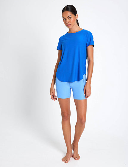 Beyond Yoga Featherweight On The Down Low Tee - Court Blue Heatherimages4- The Sports Edit