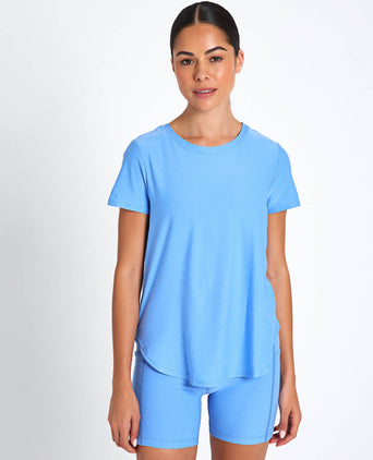 Featherweight On The Down Low Tee - Flower Blue Heather