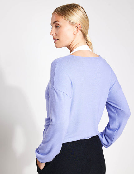 Beyond Yoga Twist Up Reversible Pullover - Pale Blue Violetimages3- The Sports Edit