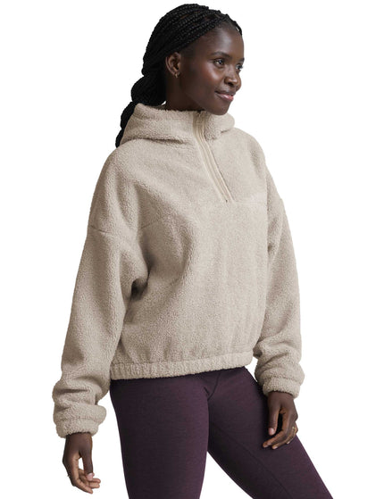 Beyond Yoga Boucle Fleece Hooded Pullover - Nude Tint Heatherimages1- The Sports Edit
