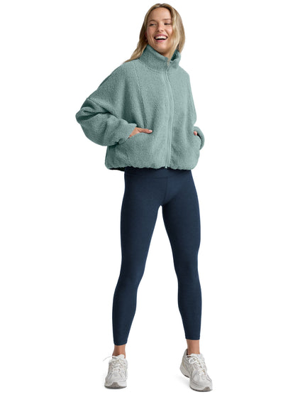 Beyond Yoga Boucle Fleece Zip Jacket - Misty Blue Heatherimages6- The Sports Edit