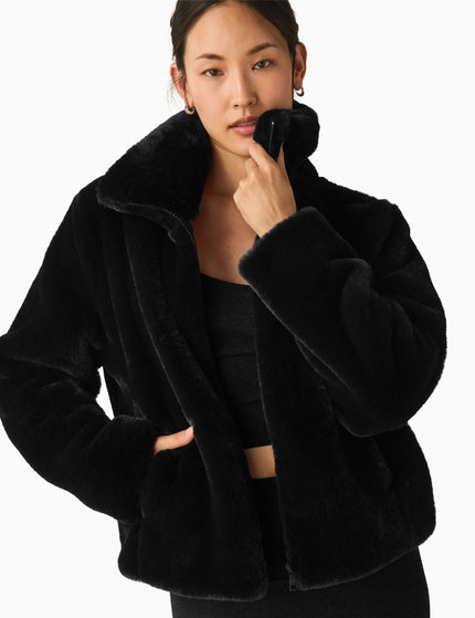 Beyond Yoga Faux Fur Jacket - Blackimages1- The Sports Edit