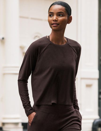 Beyond Yoga Featherweight Daydreamer Pullover - Dark Chocolate Heatherimages4- The Sports Edit