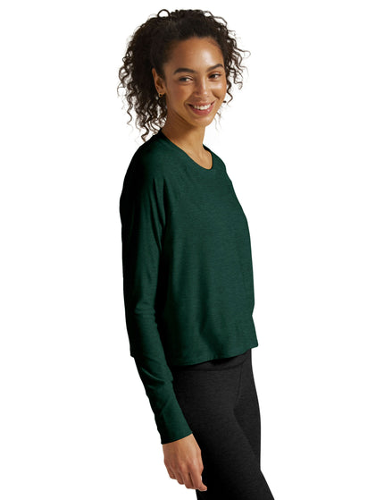 Beyond Yoga Featherweight Daydreamer Pullover - Dark Spruce Green Heatherimages3- The Sports Edit