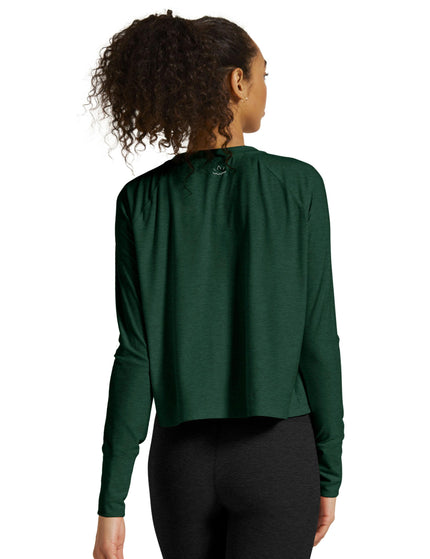 Beyond Yoga Featherweight Daydreamer Pullover - Dark Spruce Green Heatherimages2- The Sports Edit