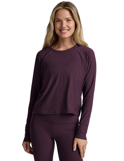 Beyond Yoga Featherweight Daydreamer Pullover - Eggplant Purple Heatherimages1- The Sports Edit