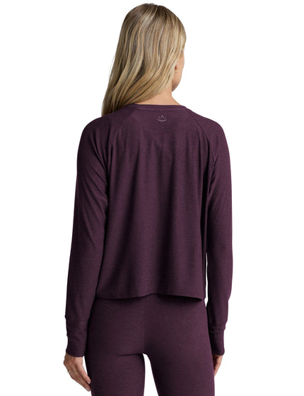 Beyond Yoga Featherweight Daydreamer Pullover - Eggplant Purple Heatherimages3- The Sports Edit