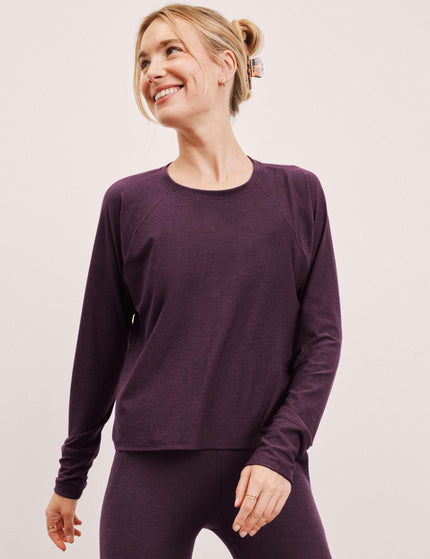 Beyond Yoga Featherweight Daydreamer Pullover - Eggplant Purple Heatherimages5- The Sports Edit