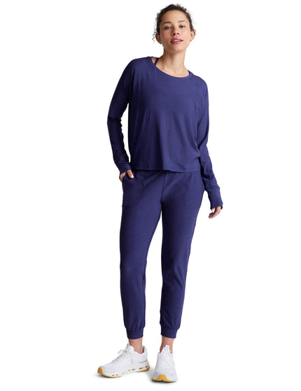 Beyond Yoga Featherweight Daydreamer Pullover - Eternal Blue Heatherimages4- The Sports Edit