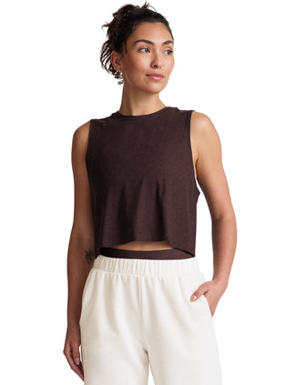Featherweight Minimal Cropped Tank - Dark Chocolate Heather
