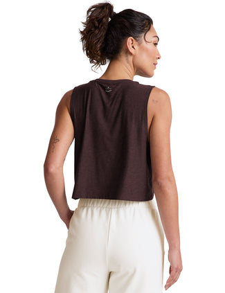 Featherweight Minimal Cropped Tank - Dark Chocolate Heather