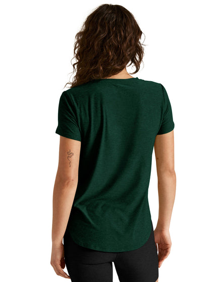 Beyond Yoga Featherweight On The Down Low Tee - Dark Spruce Green Heatherimages2- The Sports Edit