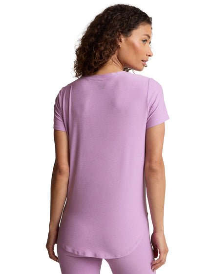 Beyond Yoga Featherweight on the Down Low Tee - Lilac Petal Heatherimages2- The Sports Edit