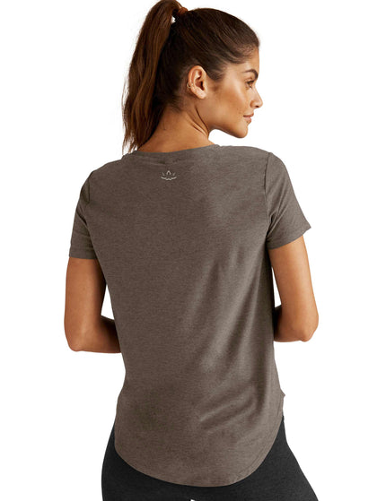 Beyond Yoga Featherweight On The Down Low Tee - Soft Umber Heatherimages2- The Sports Edit