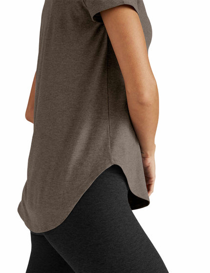 Beyond Yoga Featherweight On The Down Low Tee - Soft Umber Heatherimages3- The Sports Edit