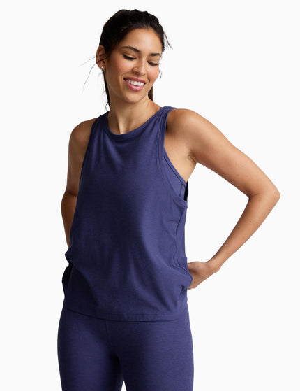 Beyond Yoga Featherweight Rebalance Tank - Eternal Blue Heatherimages1- The Sports Edit