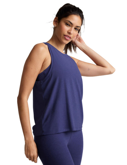 Beyond Yoga Featherweight Rebalance Tank - Eternal Blue Heatherimages2- The Sports Edit