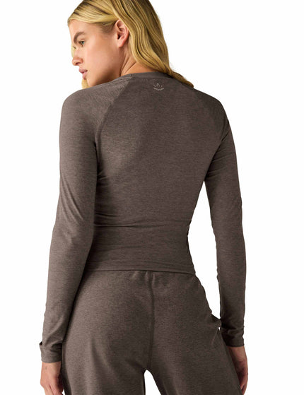 Beyond Yoga Featherweight Your Fit Long Sleeve Top - Soft Umber Heatherimages2- The Sports Edit