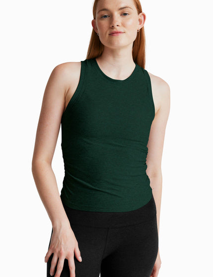 Beyond Yoga Featherweight Your Fit Shirred Tank - Dark Spruce Green Heatherimages1- The Sports Edit