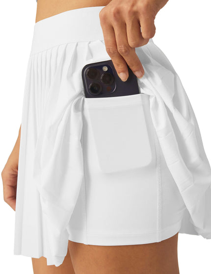 Beyond Yoga If You Pleats Mini Skirt - True Whiteimages5- The Sports Edit