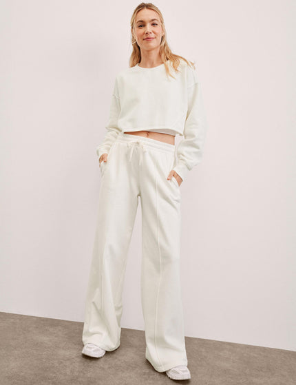 Beyond Yoga LuxeFleece Pintuck Wide Leg Pant - Fresh Snowimages2- The Sports Edit