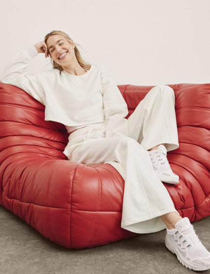 Beyond Yoga LuxeFleece Pintuck Wide Leg Pant - Fresh Snowimages3- The Sports Edit