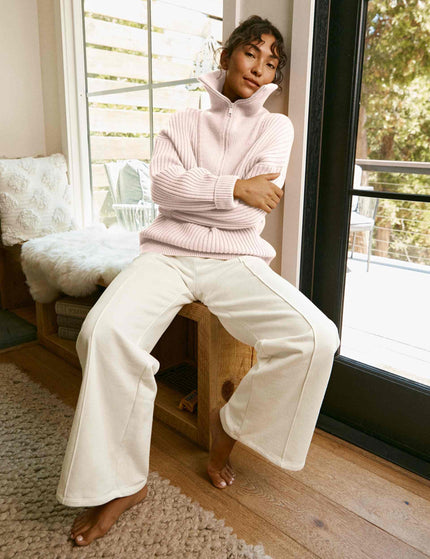 Beyond Yoga LuxeFleece Pintuck Wide Leg Pant - Fresh Snowimages5- The Sports Edit