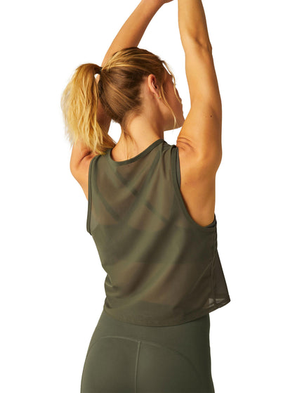 Beyond Yoga Show Off Mesh Tank - Modern Oliveimages3- The Sports Edit