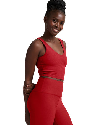 Spacedye Good Day Cropped Tank - Holly Red Heather