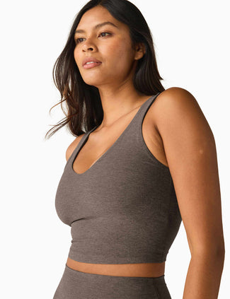 Spacedye Good Day Cropped Tank - Soft Umber Heather