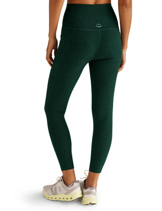 Spacedye Out Of Pocket High Waisted Midi Legging - Dark Spruce Green Heather