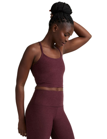 Beyond Yoga Spacedye Slim Racerback Cropped Tank - Midnight Burgundy Heatherimages2- The Sports Edit