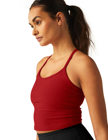 Beyond Yoga Spacedye Slim Racerback Cropped Tank - Ruby Red Heatherimages3- The Sports Edit