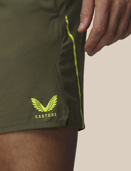 Castore Apex 6" Shorts w/ Inner Brief - Ivy Green/Safety Yellowimages4- The Sports Edit